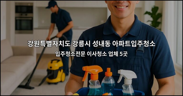 강원특별자치도 강릉시 성내동 아파트입주청소 입주청소전문 이사청소 업체 5곳