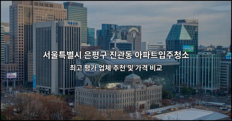 서울특별시 은평구 진관동 아파트입주청소 최고 평가 업체 추천 및 가격 비교