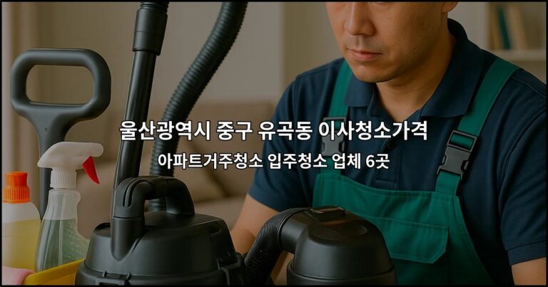 울산광역시 중구 유곡동 이사청소가격 아파트거주청소 입주청소 업체 6곳