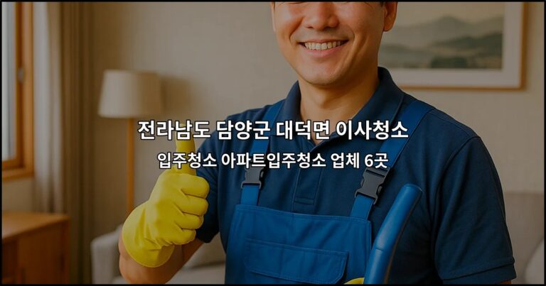 전라남도 담양군 대덕면 이사청소 입주청소 아파트입주청소 업체 6곳