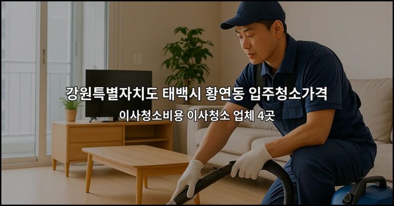 강원특별자치도 태백시 황연동 입주청소가격 이사청소비용 이사청소 업체 4곳