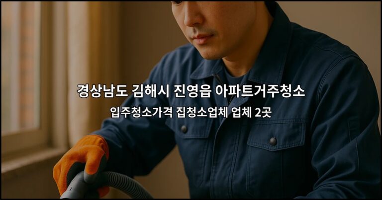 경상남도 김해시 진영읍 아파트거주청소 입주청소가격 집청소업체 업체 2곳
