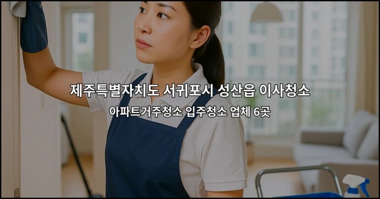 제주특별자치도 서귀포시 성산읍 이사청소 아파트거주청소 입주청소 업체 6곳