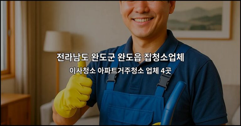 전라남도 완도군 완도읍 집청소업체 이사청소 아파트거주청소 업체 4곳